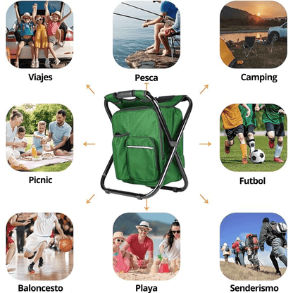 MOCHILA TÉRMICA 3 EN 1 CON TABURETE PLEGABLE