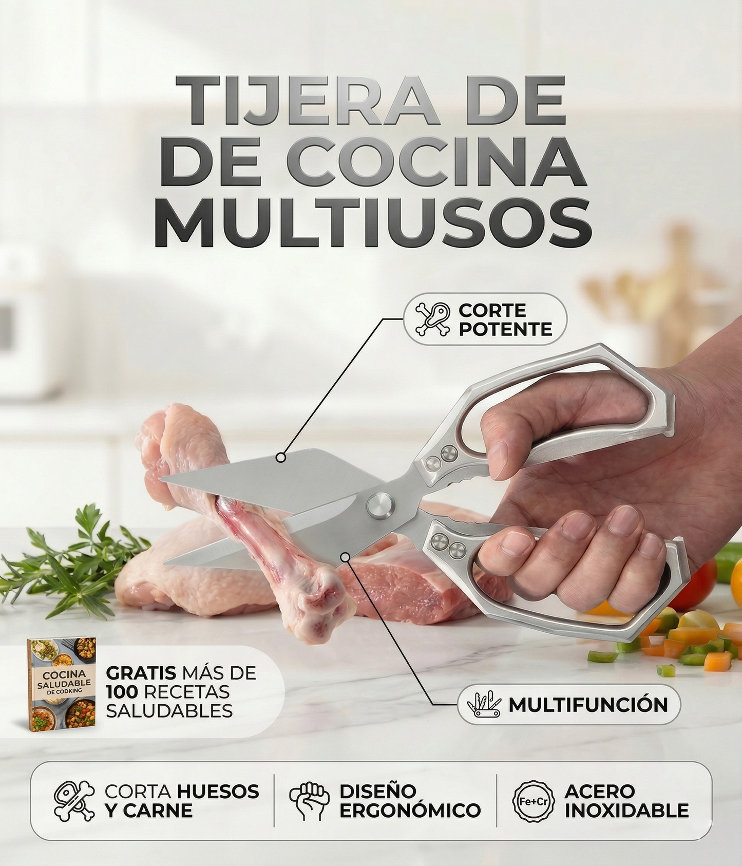 TIJERAS DE COCINA MULTIFUNCIONALES